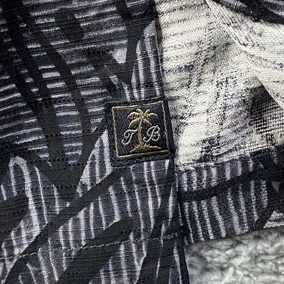 Tommy BahamaBlack and Gray Flora Striped Silk Floral Design 2XL - Picture 7 of 13